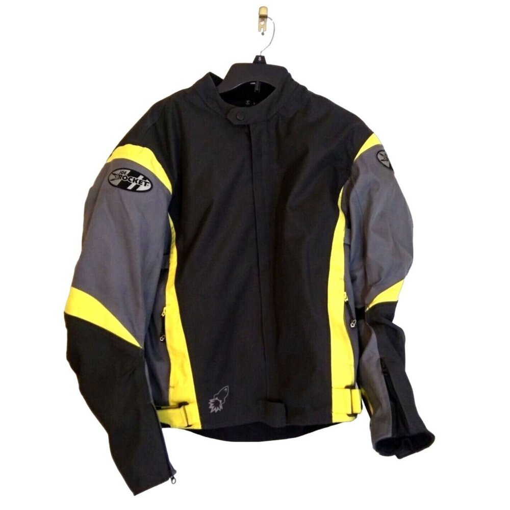Joe Rocket Motorcycle  Ski Racing Jacket Size Large Gray Black Yellow New No Tag